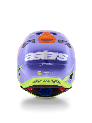 Alpinestars Adult S-M10 Jett Lawrence R01 Helmet MX | XS S M L XL 2XL | Purple Pink Yellow 8