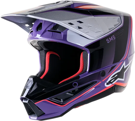 Alpinestars Adult S-M5 Helmet MX  XS S M L XL 2XL  Gray Green Black Yellow Red White Pink Matte Black Black  Red Tan Brown Blue Silver Charcoal Purple 107