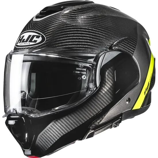 HJC Adult F100 Carbon Stan Modular Helmet Modular | XS S M L XL 2XL | Black Blue Red Yellow 11