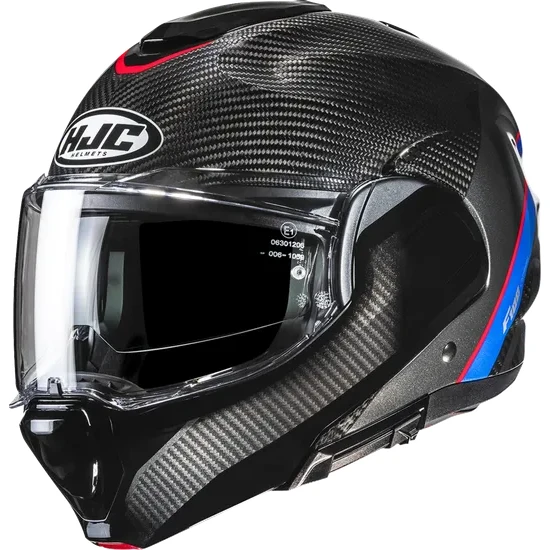HJC Adult F100 Carbon Stan Modular Helmet Modular | XS S M L XL 2XL | Black Blue Red Yellow 3