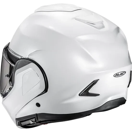 HJC Adult F100 Solid Modular Helmet Modular | XS S M L XL 2XL | White Gray Blue Silver Black Black Satin 32