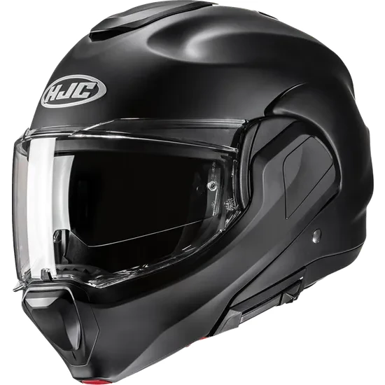 HJC Adult F100 Solid Modular Helmet Modular | XS S M L XL 2XL | White Gray Blue Silver Black Black Satin 43