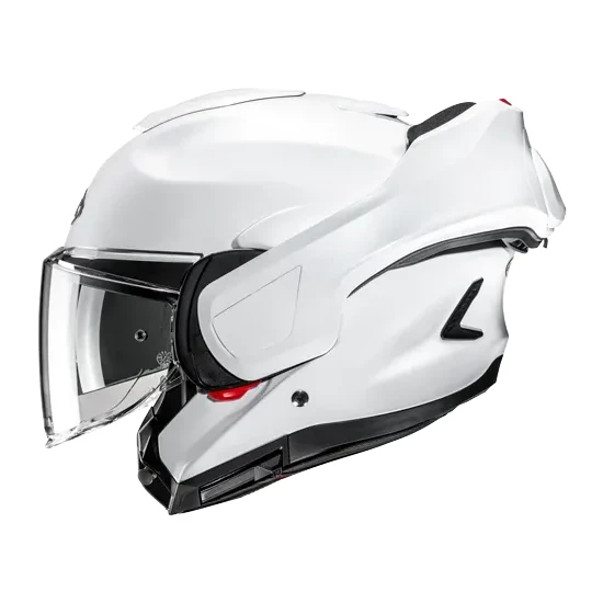HJC Adult F100 Solid Modular Helmet Modular | XS S M L XL 2XL | White Gray Blue Silver Black Black Satin 47