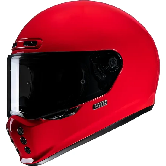 HJC Adult V10 Solid Helmet Full Face | S M L XL 2XL | Black Red Black Satin White 9