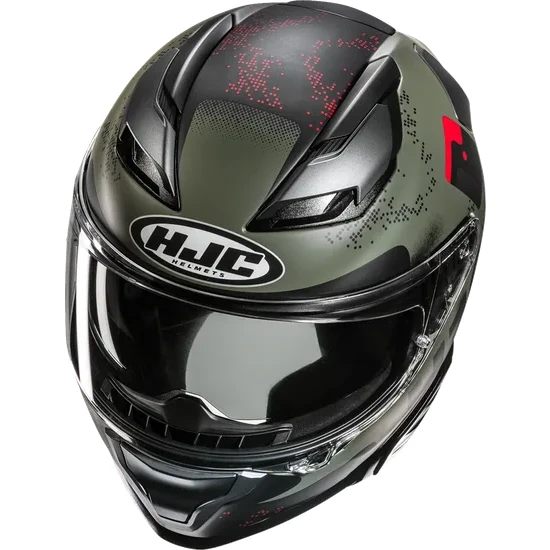 HJC Adult F71 Faco Helmet Full Face | XS S M L XL 2XL | Green Red Black Cream Multi 20