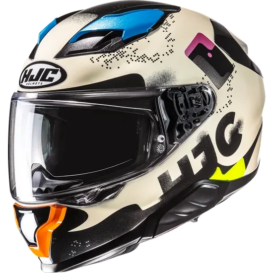 HJC Adult F71 Faco Helmet Full Face | XS S M L XL 2XL | Green Red Black Cream Multi 9