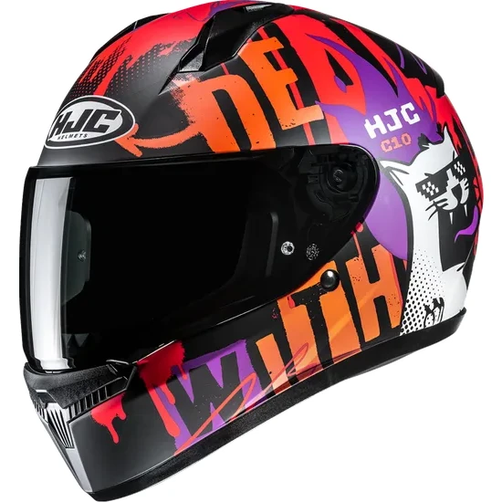 HJC Adult Youth C10 FOP Helmet Full Face | 3XS 2XS XS S M L | Orange Red Purple Black White Blue Yellow 12