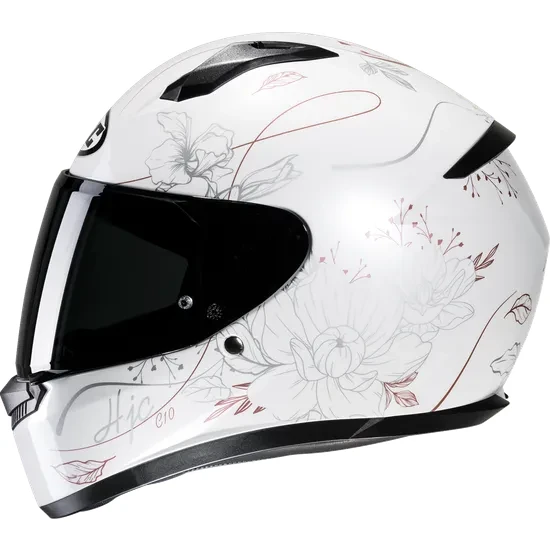 HJC Adult Youth C10 Epik Helmet Full Face | XS S M L | White Red 3