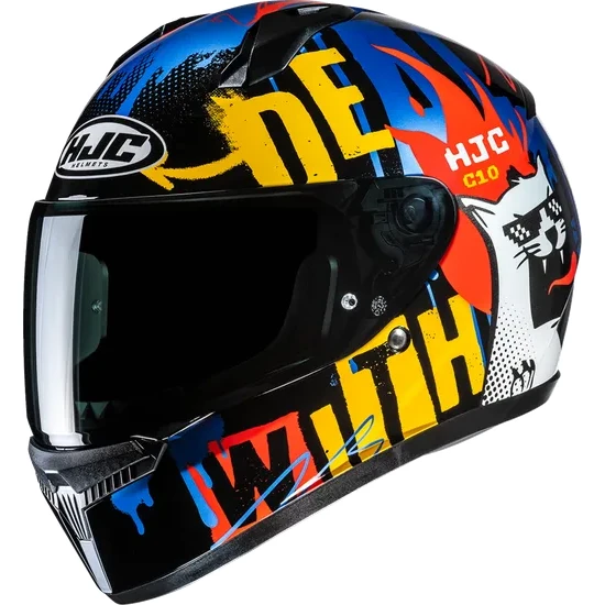 HJC Adult Youth C10 FOP Helmet Full Face | 3XS 2XS XS S M L | Orange Red Purple Black White Blue Yellow 11