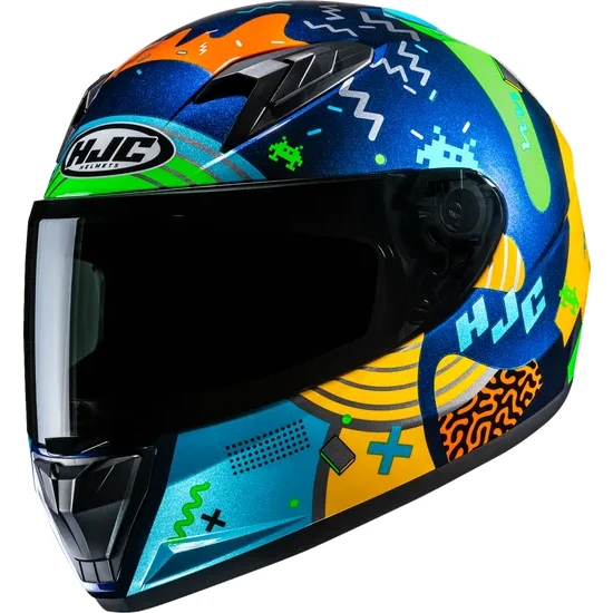 HJC Youth Y10 Mika Helmet Full Face | S M L | Blue Green Red Multi Purple Black Yellow 3