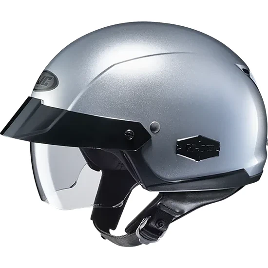 HJC Adult IS-Cruiser Solid Helmet Half Face | XS S M L XL 2XL | Black Black Satin White Silver 9