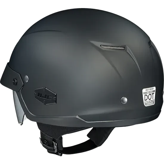 HJC Adult IS-Cruiser Solid Helmet Half Face | XS S M L XL 2XL | Black Black Satin White Silver 19