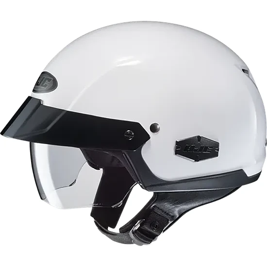 HJC Adult IS-Cruiser Solid Helmet Half Face | XS S M L XL 2XL | Black Black Satin White Silver 15