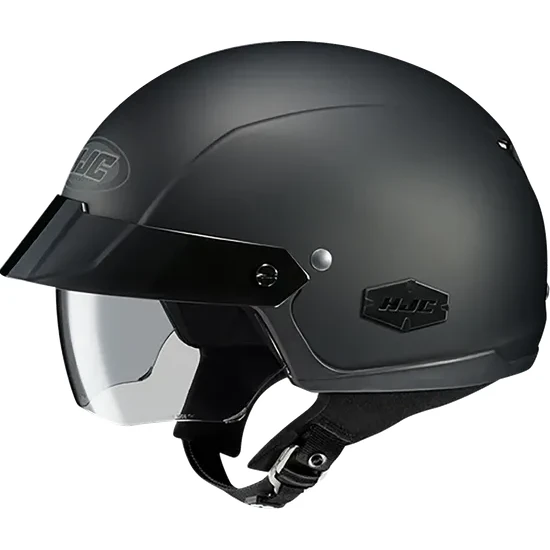 HJC Adult IS-Cruiser Solid Helmet Half Face | XS S M L XL 2XL | Black Black Satin White Silver 4