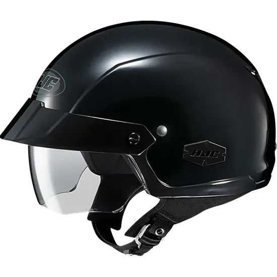 HJC Adult IS-Cruiser Solid Helmet Half Face | XS S M L XL 2XL | Black Black Satin White Silver 7