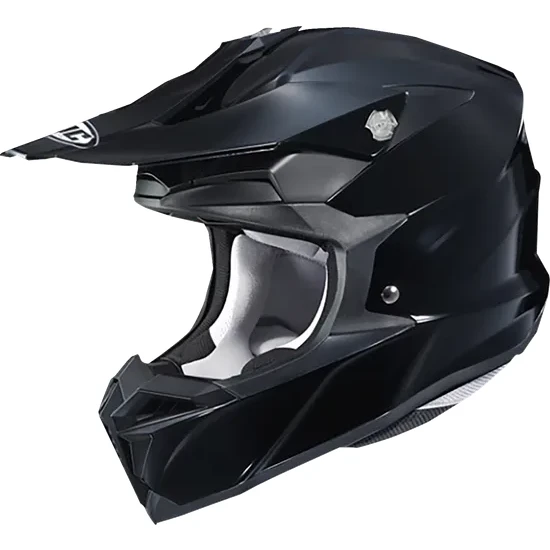 HJC Adult i50 Solid Helmet MX | XS S M L XL 2XL | Black Black Satin White 3
