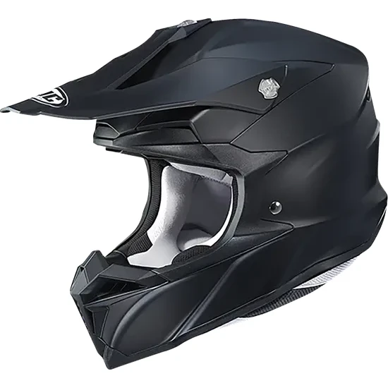HJC Adult i50 Solid Helmet MX | XS S M L XL 2XL | Black Black Satin White 7