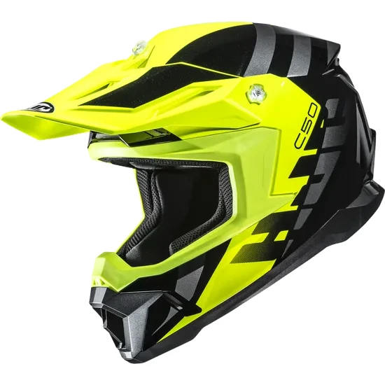 HJC Adult C50 Mirage Helmet MX | XS S M L XL 2XL | Black Gray Red Yellow Orange 6