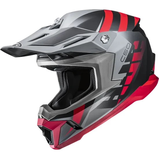 HJC Adult C50 Mirage Helmet MX | XS S M L XL 2XL | Black Gray Red Yellow Orange 3